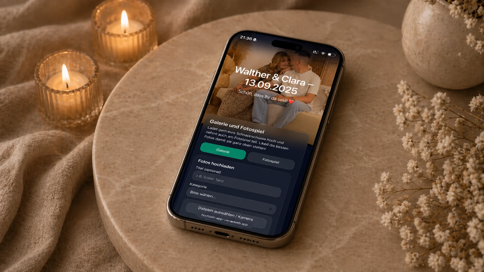 Projekt Hochzeits-App: Galerie und Fotospiel